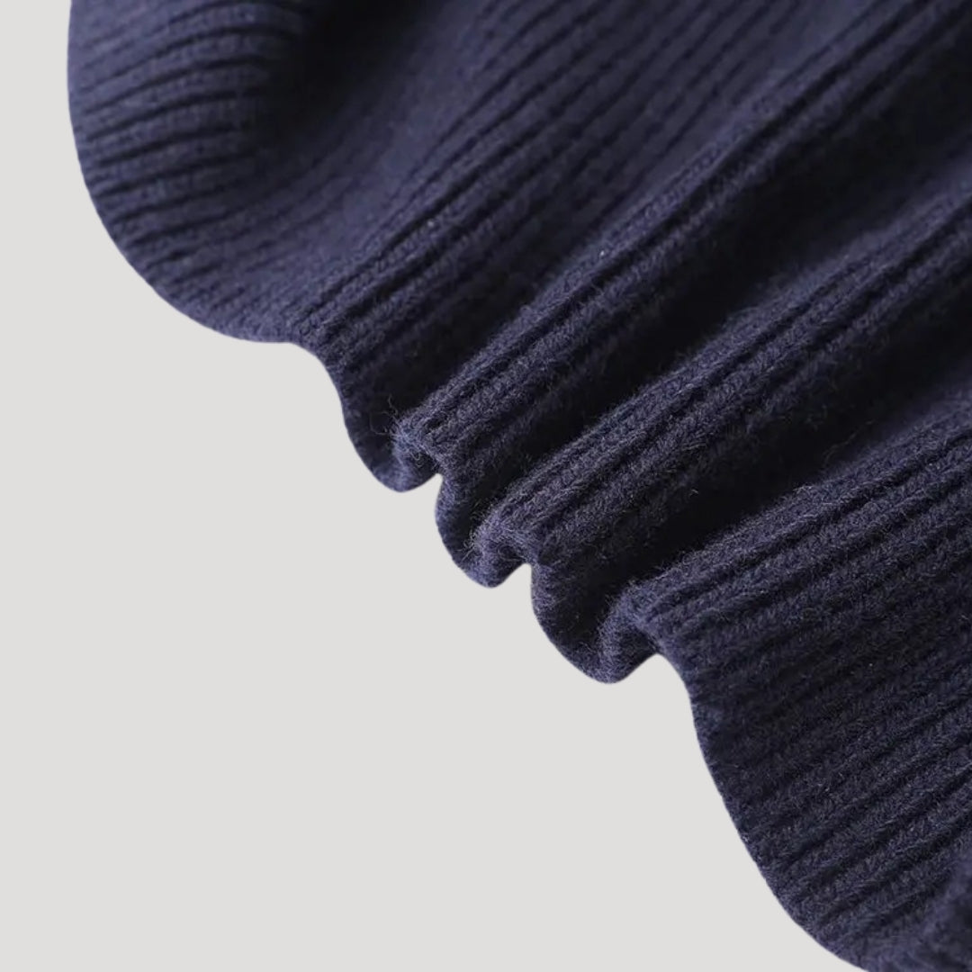 Women's Knit Cardigan Denim Trim