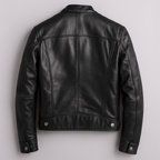 Band Collar Leather Jacket
