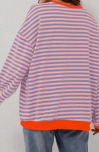 Oversized Striped Crewneck Sweatshirt