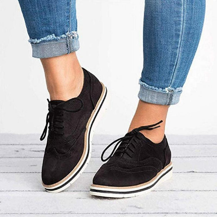 Women's Suede Brogue Oxford Sneaker