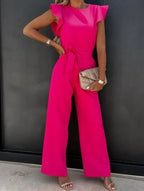 Wide-Leg Jumpsuit Butterfly Sleeves