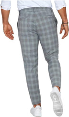 Slim Stretch Chino in Check Pattern