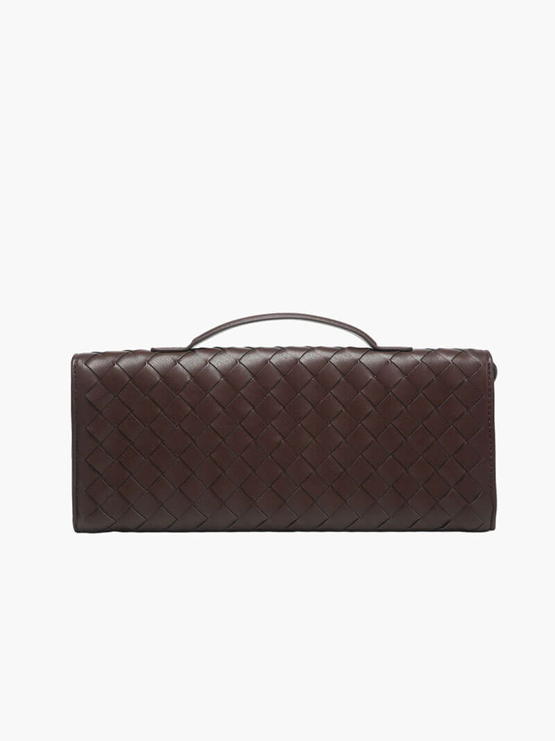 Woven Vegan Leather Bag with Knot Clasp