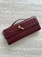 Woven Vegan Leather Bag with Knot Clasp