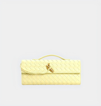 Woven Leather Crossbody Bag with Top Handle