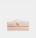 Woven Leather Crossbody Bag with Top Handle