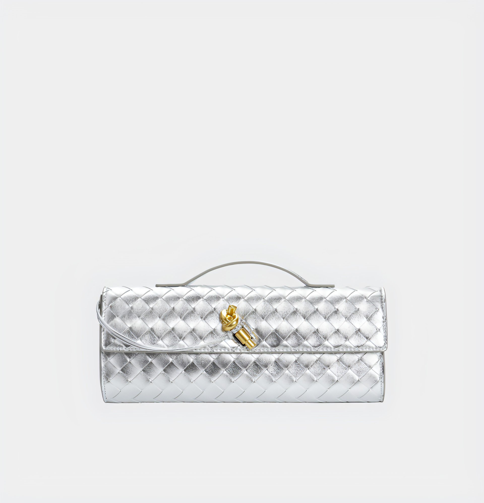 Woven Leather Crossbody Bag with Top Handle