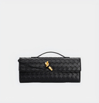 Woven Leather Crossbody Bag with Top Handle