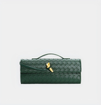 Woven Leather Crossbody Bag with Top Handle