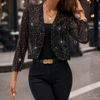 Women's Glitter Sequin Open Front Cardigan