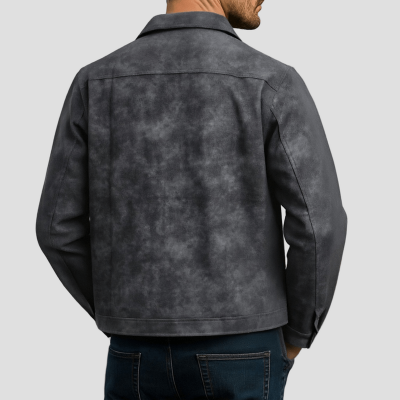 Faux Leather Jacket With Zipper Front