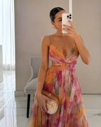 Floral Print Summer Dress Long Flowing Silhouette 3