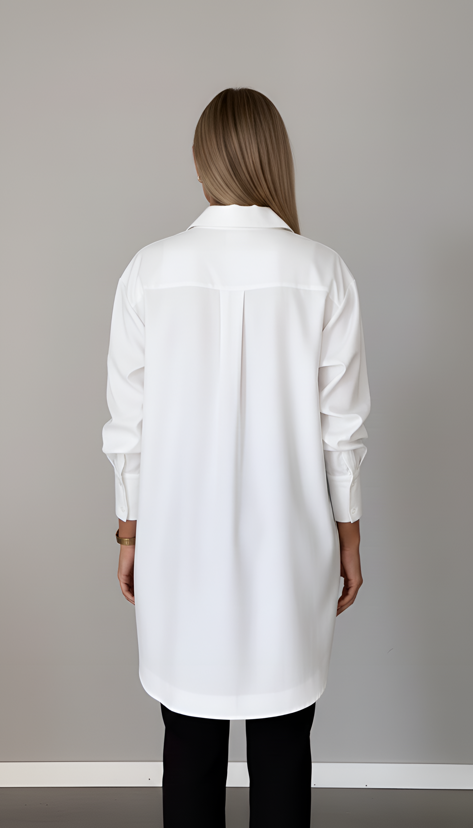 Oversized Cotton Shirt with Classic Collar