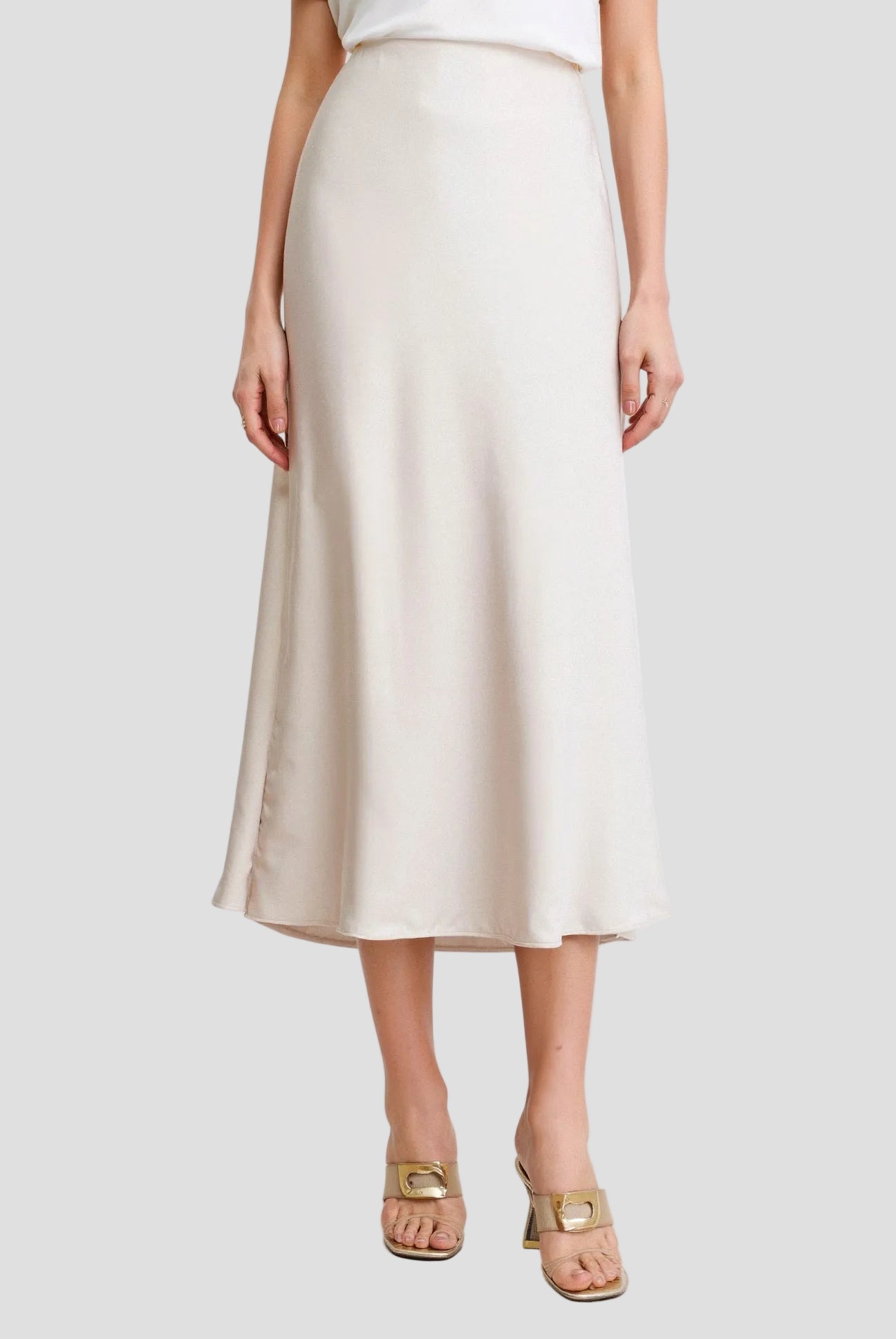 High Waist Flowing Midi Skirt