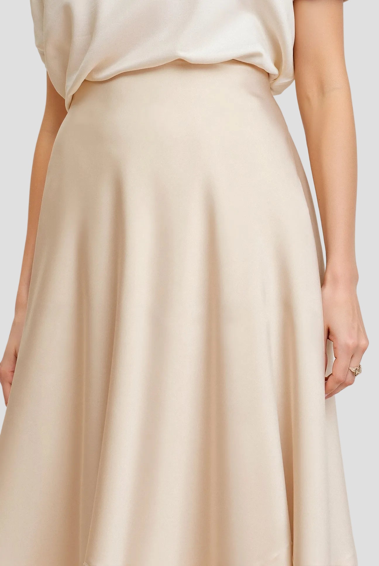 High Waist Flowing Midi Skirt