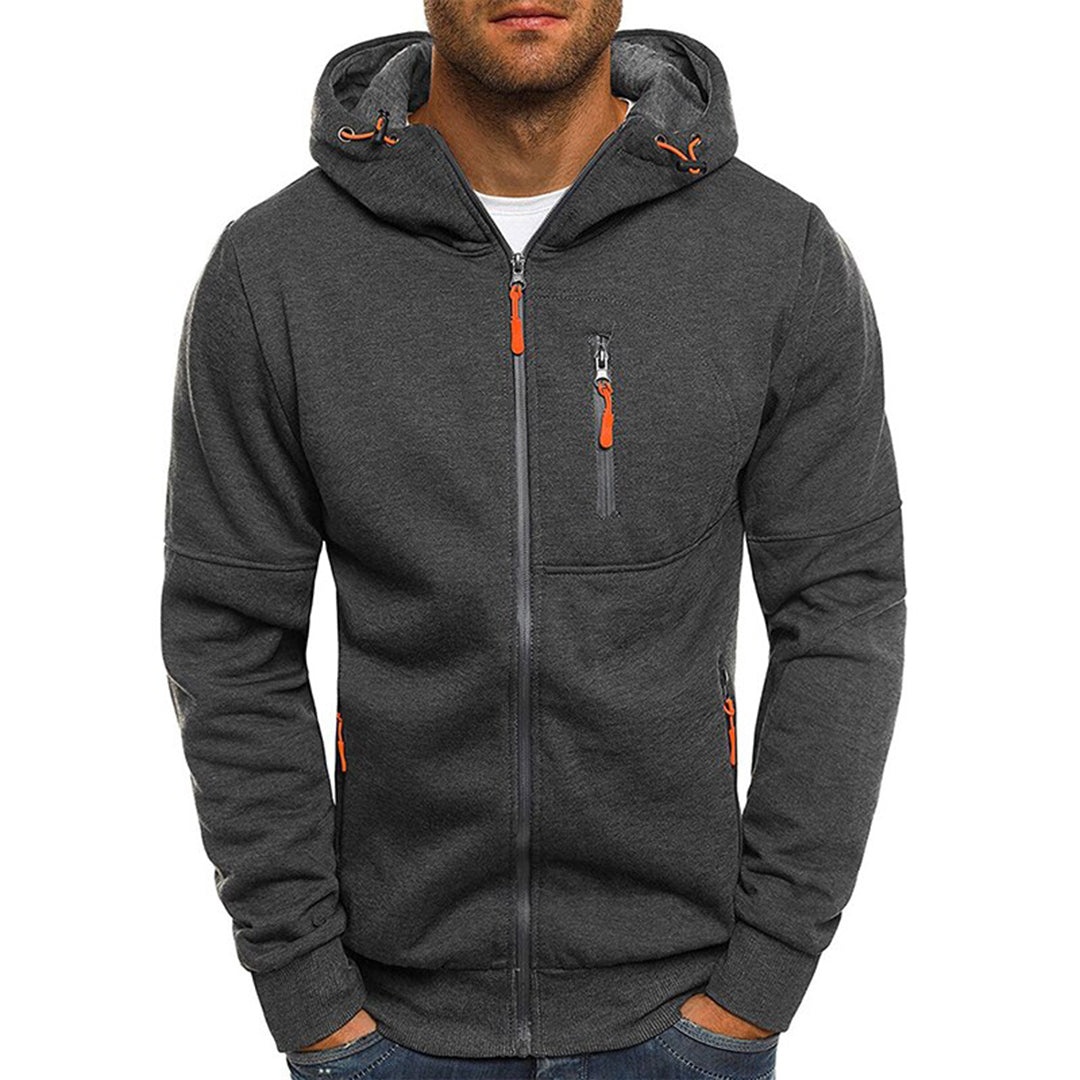 Full Zip Hoodie Men Soft Breathable Fabric