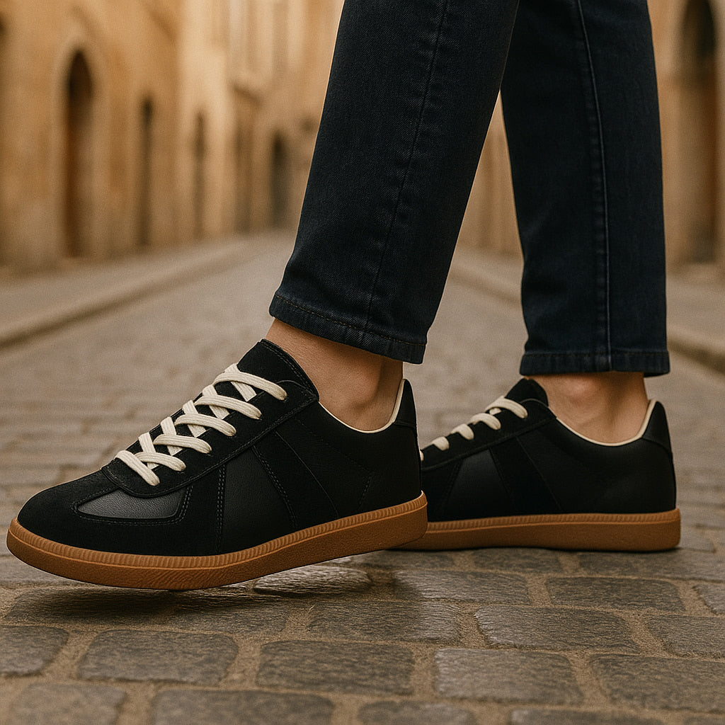 Retro Suede Leather Panel Sneakers