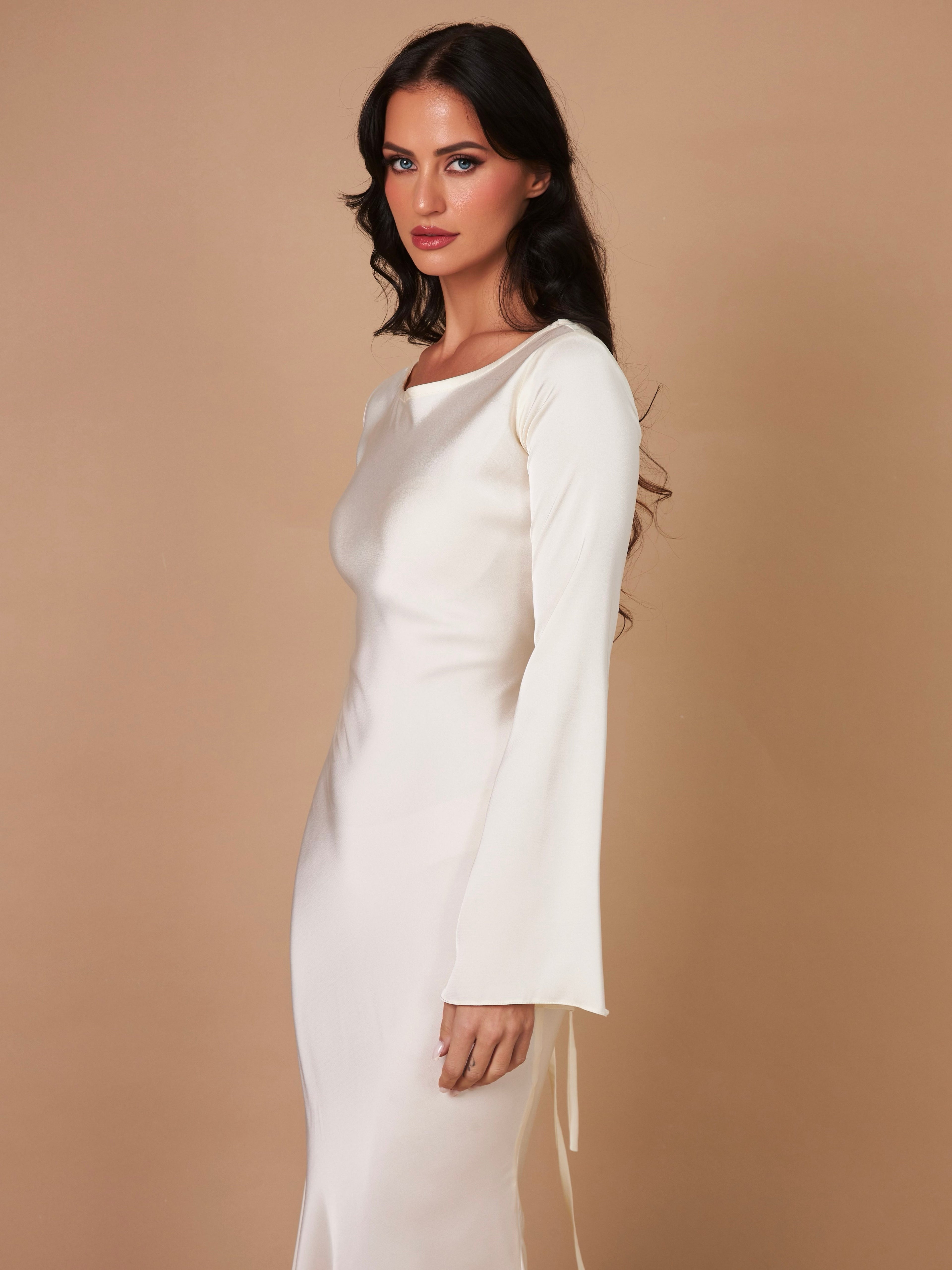 Long Sleeve Figure-Hugging Maxi Dress