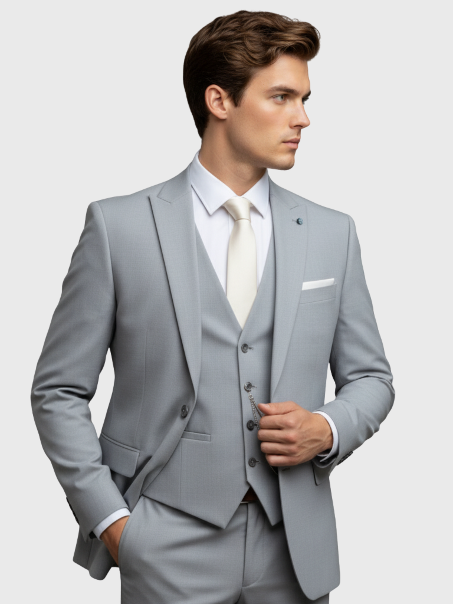 Modern Fit Three-Piece Suit for Men