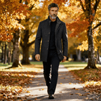 Men's Wool Coat with Removable Quilted Gilet