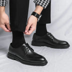Men's Black Patent Leather Derby Shoes