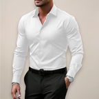 Classic Long-Sleeve Shirt Notched Collar