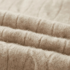 Half Zip Merino Wool Sweater in Cable Knit