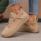 Breathable Leather Sneakers with EVA Sole