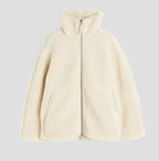 Sherpa Teddy Oversized Jacket with High Collar