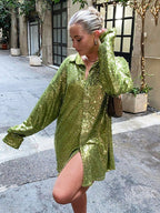 Oversized Women's Blouse with Glitter Detail 3