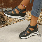 Platform Sandal with Velcro Straps