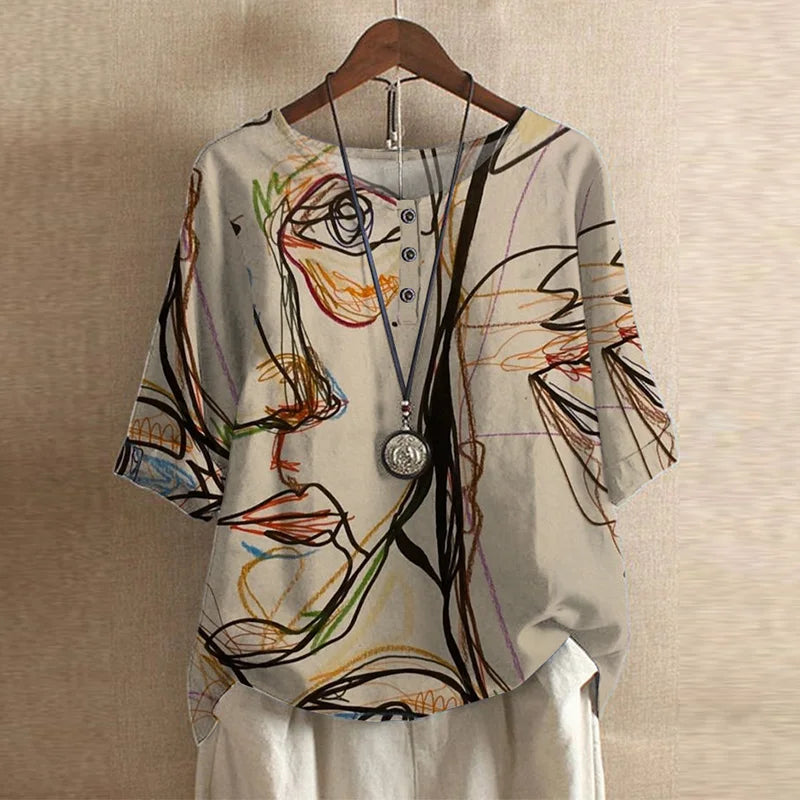 Women's Vintage Floral Print Blouse