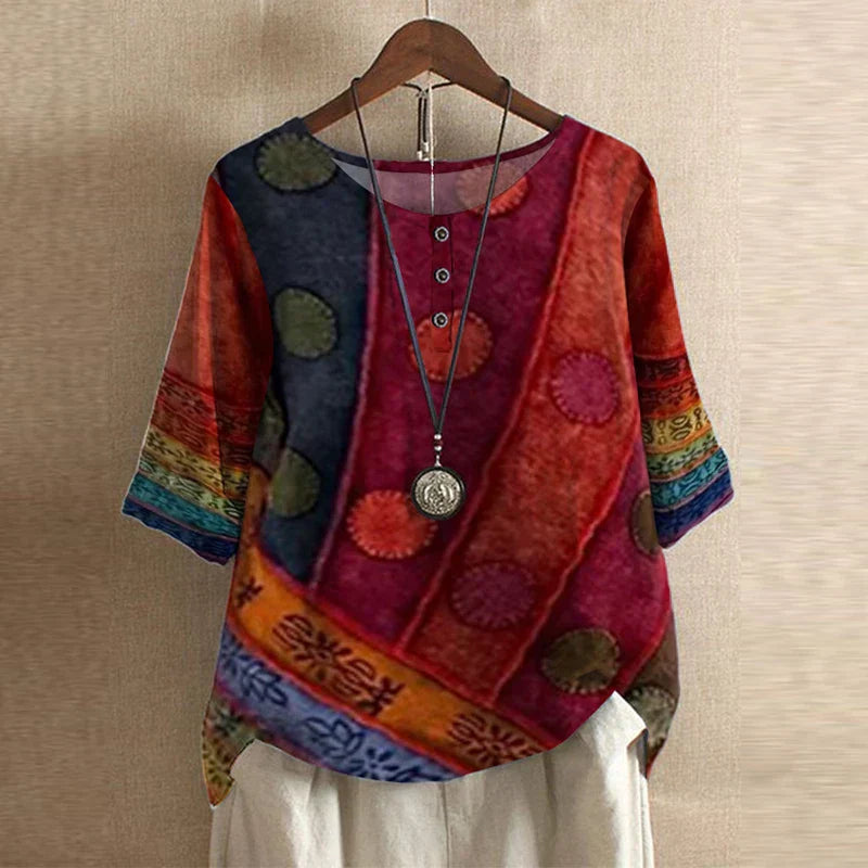 Women's Vintage Floral Print Blouse