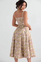 Floral Corset Midi Dress
