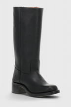 Heeled Leather Knee-High Boots