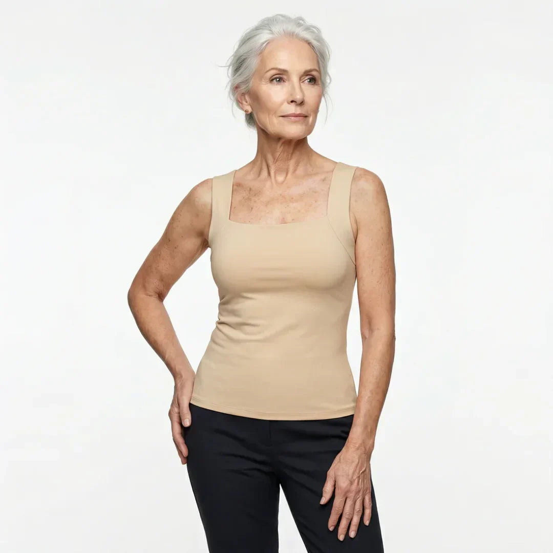 Women’s tank top featuring a built-in bra, designed with breathable fabric for ultimate comfort and support during workouts or casual wear. 7