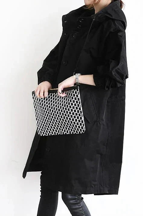 Women's Hooded Longline Raincoat Waterproof Breathable