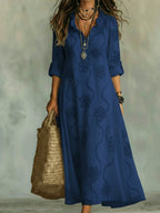 Women's A-Line Dress featuring a stylish ruffle collar, perfect for casual occasions, available in multiple colors and sizes. 3