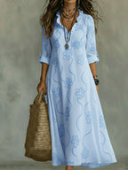 Women's A-Line Dress featuring a stylish ruffle collar, perfect for casual occasions, available in multiple colors and sizes. 5