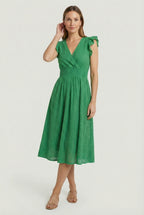 Women's A-Line Summer Dress featuring a smocked waist, perfect for casual outings, beach days, and special events, in a stylish and comfortable design. 10