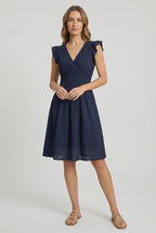 Women's A-Line Summer Dress featuring a smocked waist, perfect for casual outings, beach days, and special events, in a stylish and comfortable design. 6