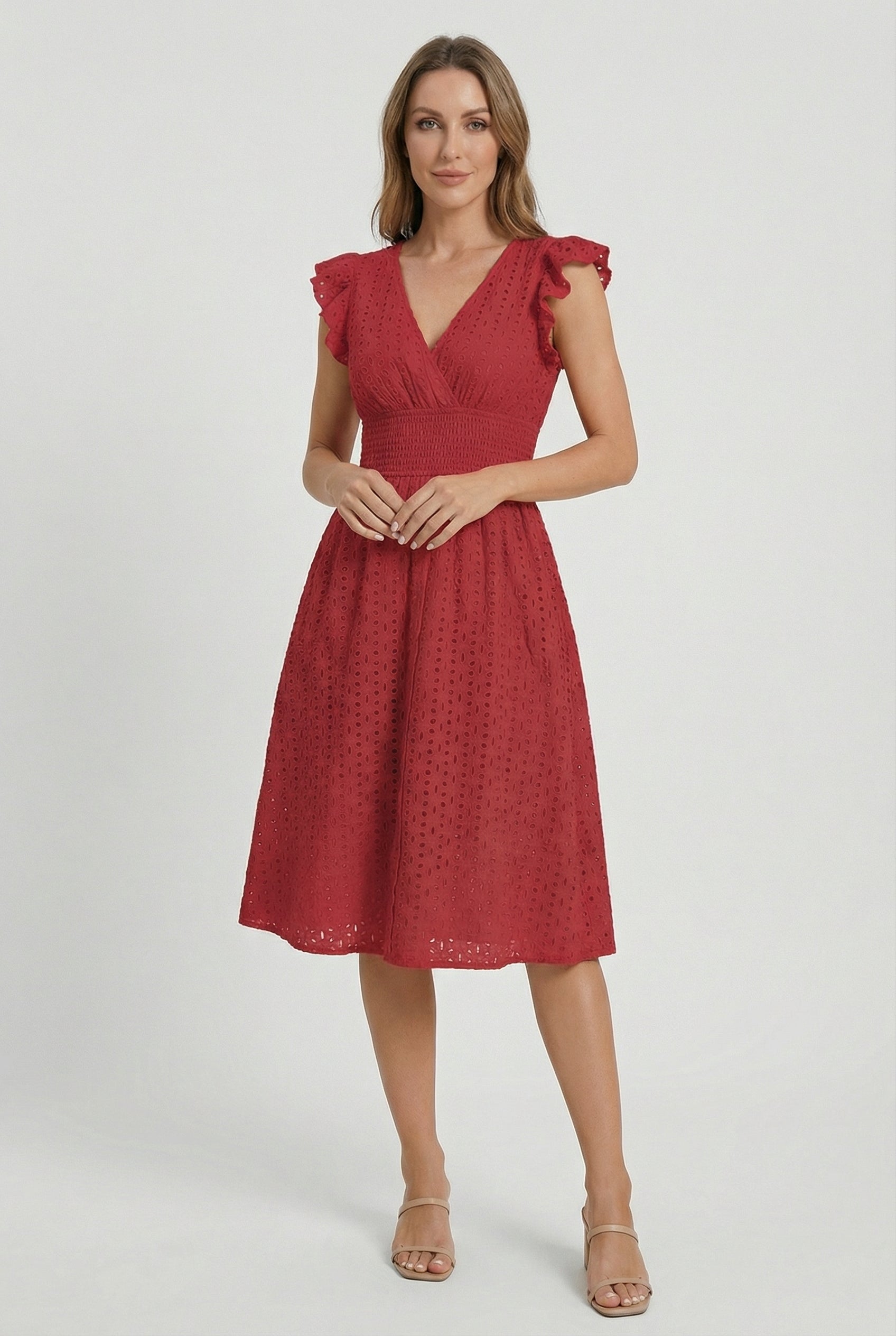Women's A-Line Summer Dress featuring a smocked waist, perfect for casual outings, beach days, and special events, in a stylish and comfortable design. 8