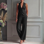 Women's backless vest and wide-leg trousers set, perfect for summer outings, featuring a stylish design and comfortable fit. 6