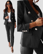 Women's Double-Breasted Blazer & Pants Set
