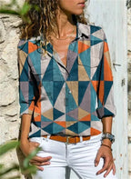 Women's long sleeve blouse designed for versatile office and casual wear, featuring a stylish cut and comfortable fabric. 7