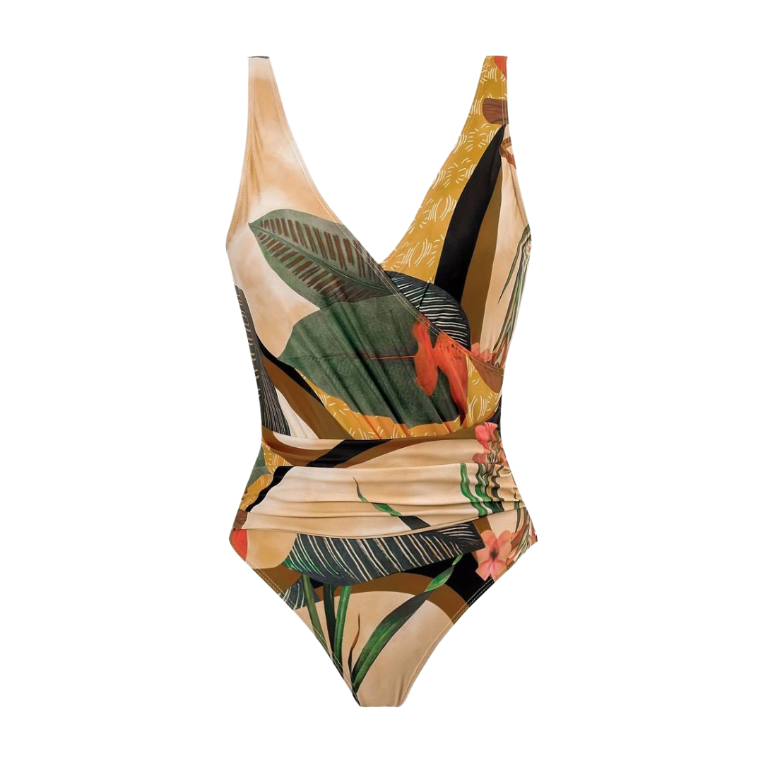 Elegant women's one-piece swimsuit designed for beach outings and evening wear, featuring a flattering silhouette and stylish design, perfect for summer adventures. 2