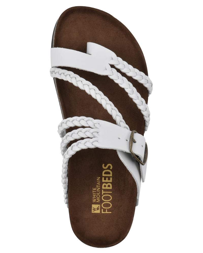 Women's braided open toe sandals featuring an ergonomic molded insole for comfort and style. 6