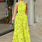 Women's sleeveless jumpsuit featuring an adjustable belt, perfect for casual outings, parties, or formal events. 4