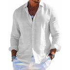 Casual Linen Long Sleeve Blouse
