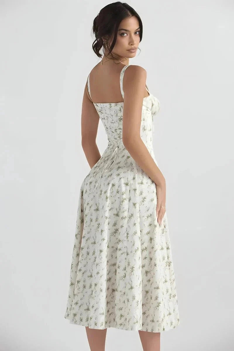 Floral Corset Midi Dress